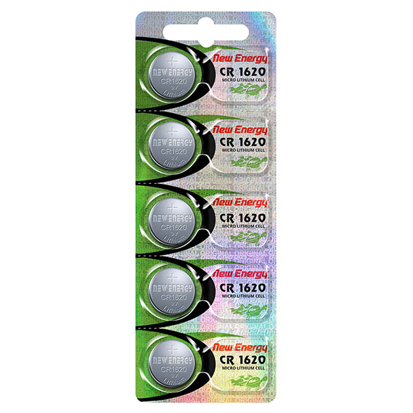 New Energy CR1620 - 1 Pack of 5 Batteries