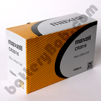 Maxell CR2016 - Box of 100 20 Strips of 5 Batteries