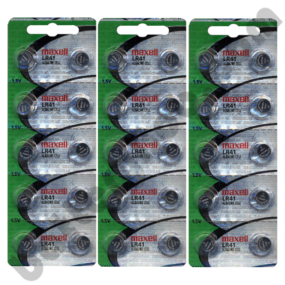 Maxell LR41 - 3 Packs of 10 Batteries